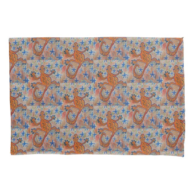 Orange Gecko Pillowcase (Front)