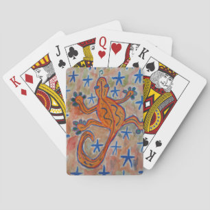 Orange Gecko Playing Cards