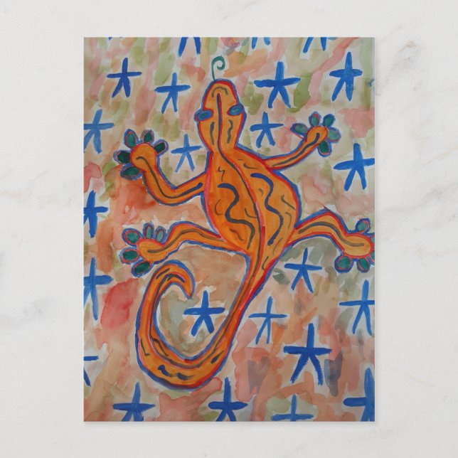 Orange Gecko Postcard (Front)