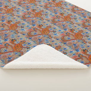 Orange Gecko Sherpa Blanket