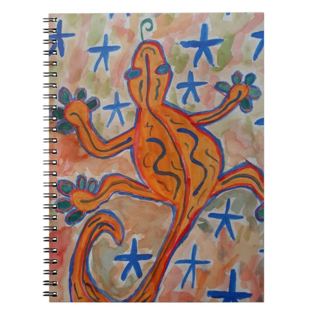 Orange Gecko Spiral Notebook (Front)