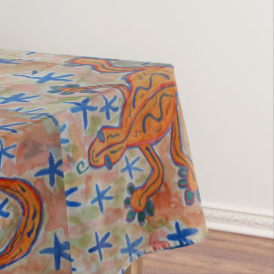 Orange Gecko  Tablecloth