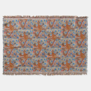 Orange Gecko Throw Blanket