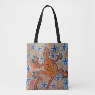 Orange Gecko Tote Bag