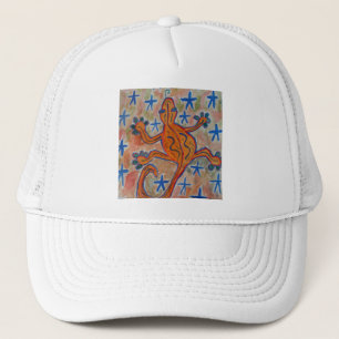 Orange Gecko Trucker Hat