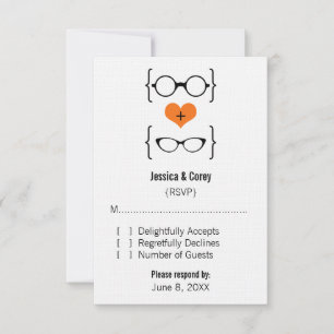 Orange Geeky Glasses Response Card