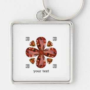 Orange Gemstone Diamond Art, Orange Key Ring