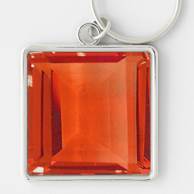 Orange Gemstone Pattern Keychain (Front)