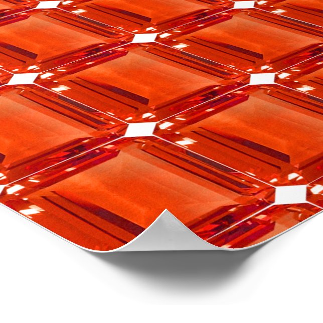 Orange Gemstone Pattern Poster (Corner)