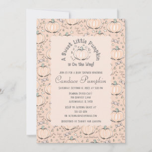 Orange Gender Neutral Little Pumpkin Baby Shower Invitation