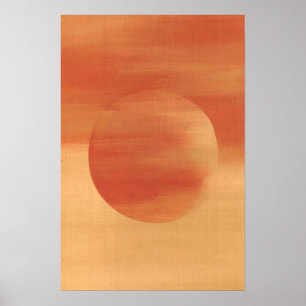 Orange Geometric Abstract Circle Art Poster