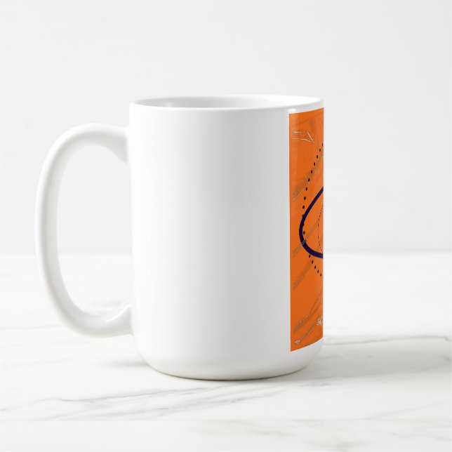 ORANGE GEOMETRIC ART COFFEE MUG (Left)