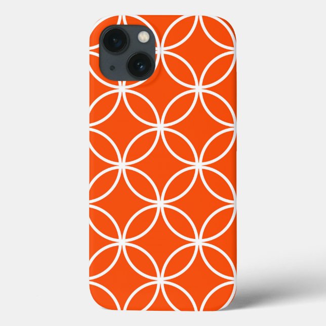 Orange Geometric Design Overlapping Circles Case-Mate iPhone Case (Back)