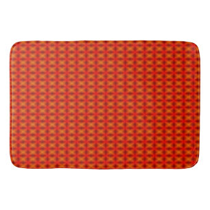 Orange Geometric Mesh Bath Mat