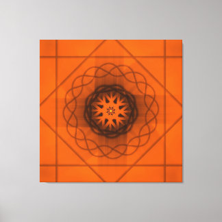 Orange Geometric Star Pattern Canvas Print