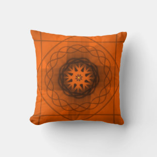 Orange Geometric Star Pattern Cushion