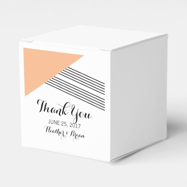 Orange Geometric Stripe Favour Boxes (Front Side)
