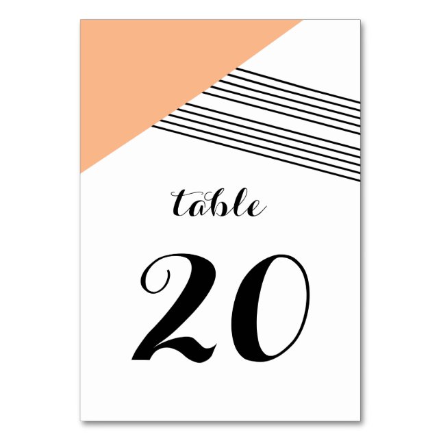 Orange Geometric Stripe Table Card (Front)