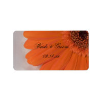 Orange Gerber Daisy and White Satin Wedding