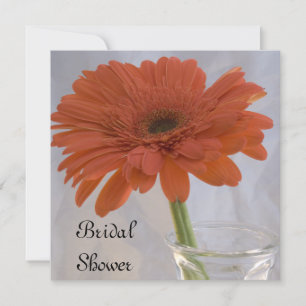 Orange Gerber Daisy Bridal Shower Invitation