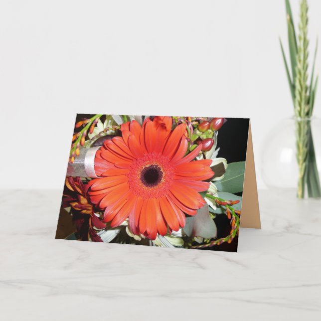 Orange Gerber Daisy Card (Front)