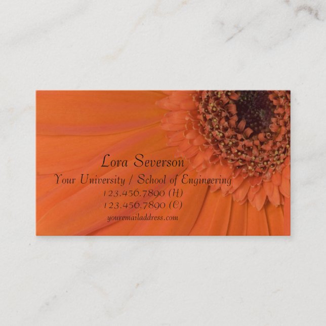 Orange Gerber Daisy Graduate Calling Card (Front)