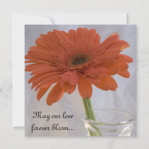 Orange Gerber Daisy Wedding Invitation