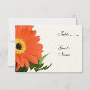 Orange Gerber Wedding Table Number