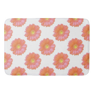 Orange gerbera daisy bath mat