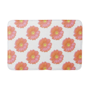 Orange gerbera daisy bath mat