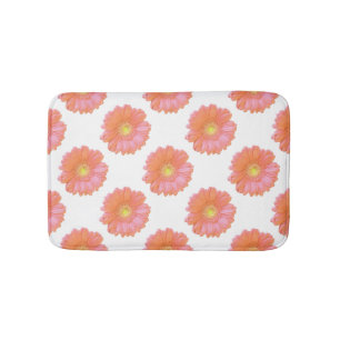 Orange gerbera daisy bath mat
