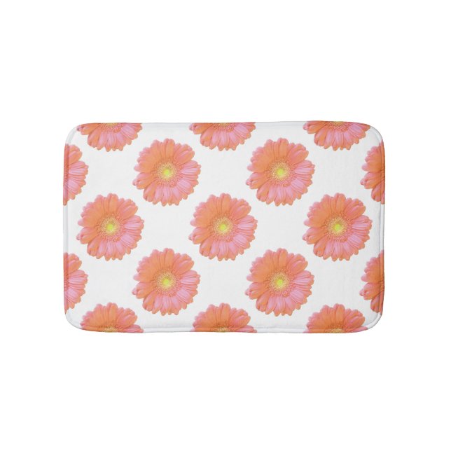 Orange gerbera daisy bath mat (Front)