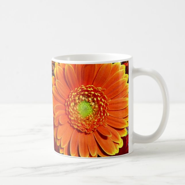 Orange Gerbera Daisy Coffee Mug (Right)