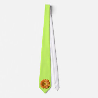 Orange Gerbera Daisy Flower Tie