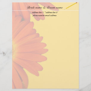orange gerbera daisy flowers personalised letterhead