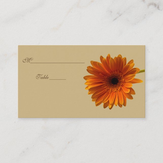 Orange Gerbera Daisy Special Occasion Place Card (Front)
