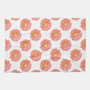 Orange gerbera daisy tea towel