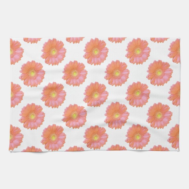 Orange gerbera daisy tea towel (Horizontal)