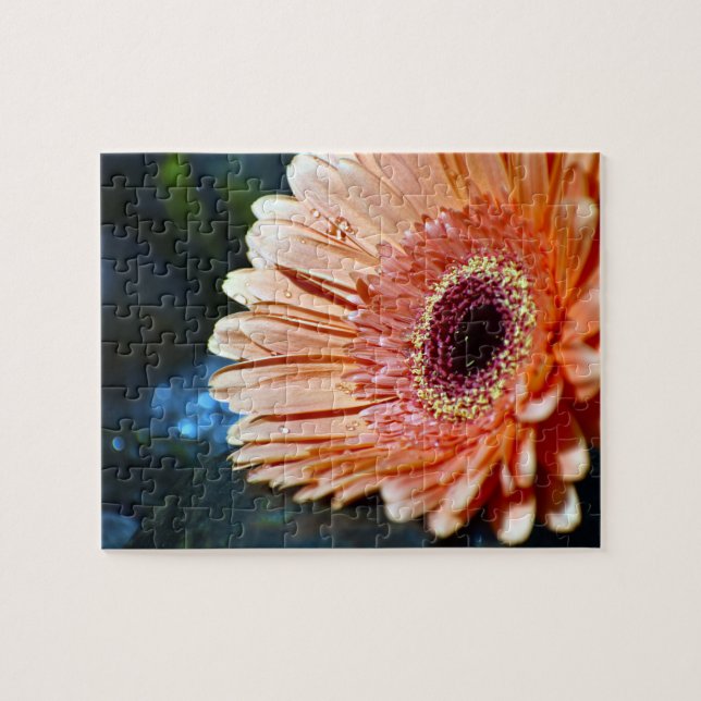 Orange Gerbera Flower Photograph Jigsaw Puzzle (Horizontal)