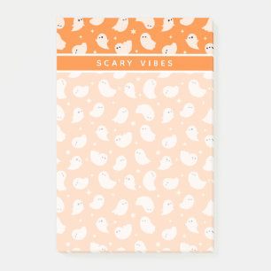 Orange Ghost Doodle Pattern Post-it Notes