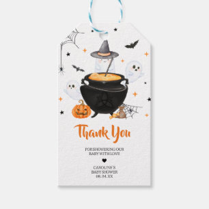 Orange Ghost Halloween Baby is Brewing Favour Tags