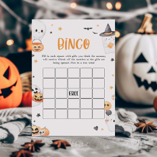 Orange Ghost Halloween Little Boo Bingo Game