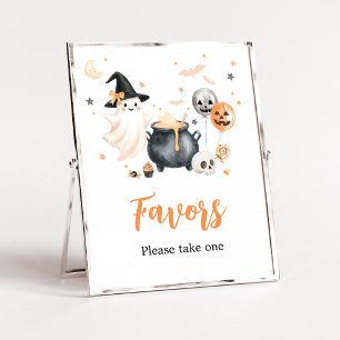 Orange Ghost Little Boo Favours Sign