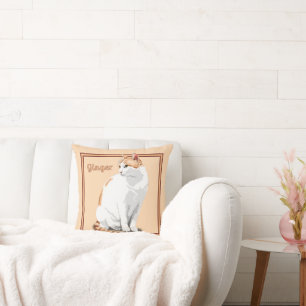 Orange Ginger and White Cat Personalised Cushion