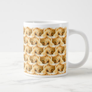 Orange Ginger Cat Pattern Large Coffee Mug