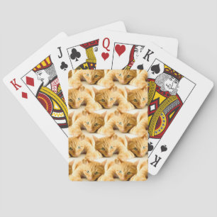 Orange Ginger Cat Pattern Playing Cards