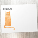 Orange Ginger Cat Personalised Notepad<br><div class="desc">Featuring a fun watercolor orange or ginger cat,  perfect for animal lovers.  Change the name to personalise. Original art by Nic Squirrell.</div>