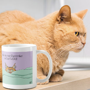 Orange Ginger Purple Cute Cat Dad Father’s Day Coffee Mug