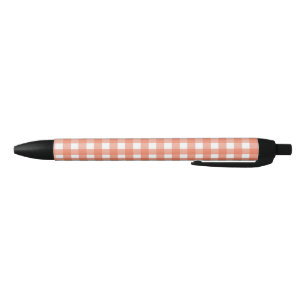Orange gingham black ink pen