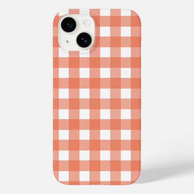 Orange gingham Case-Mate iPhone case (Back)